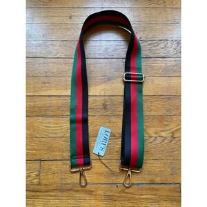 LORI'S Black/Red/Green Stripe Adjustable Guitar Strap (NWT)